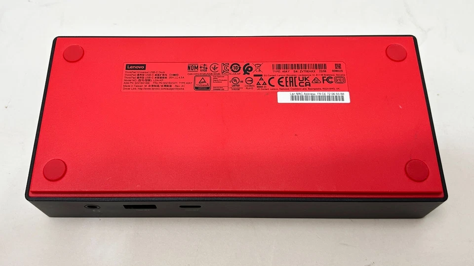 Lenovo LDA-KP ThinkPad Estación de Acoplamiento Universal USB-C con Adaptador de Fuente de Alimentación Foto 3 de 4