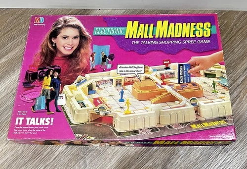 Vintage 1989 Mall Madness Electronic Board Game Milton Bradley Working Complete