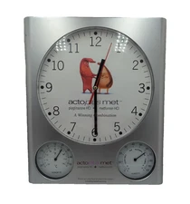 Pharmaceutical Drug Rep Actoplus Met Wall Clock Thermometer Humidity Works!