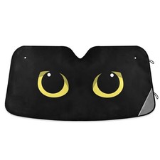 Qilmy Black Cat Eye Car Windshield Sunshade Foldable UV Sun Visor Protector A...
