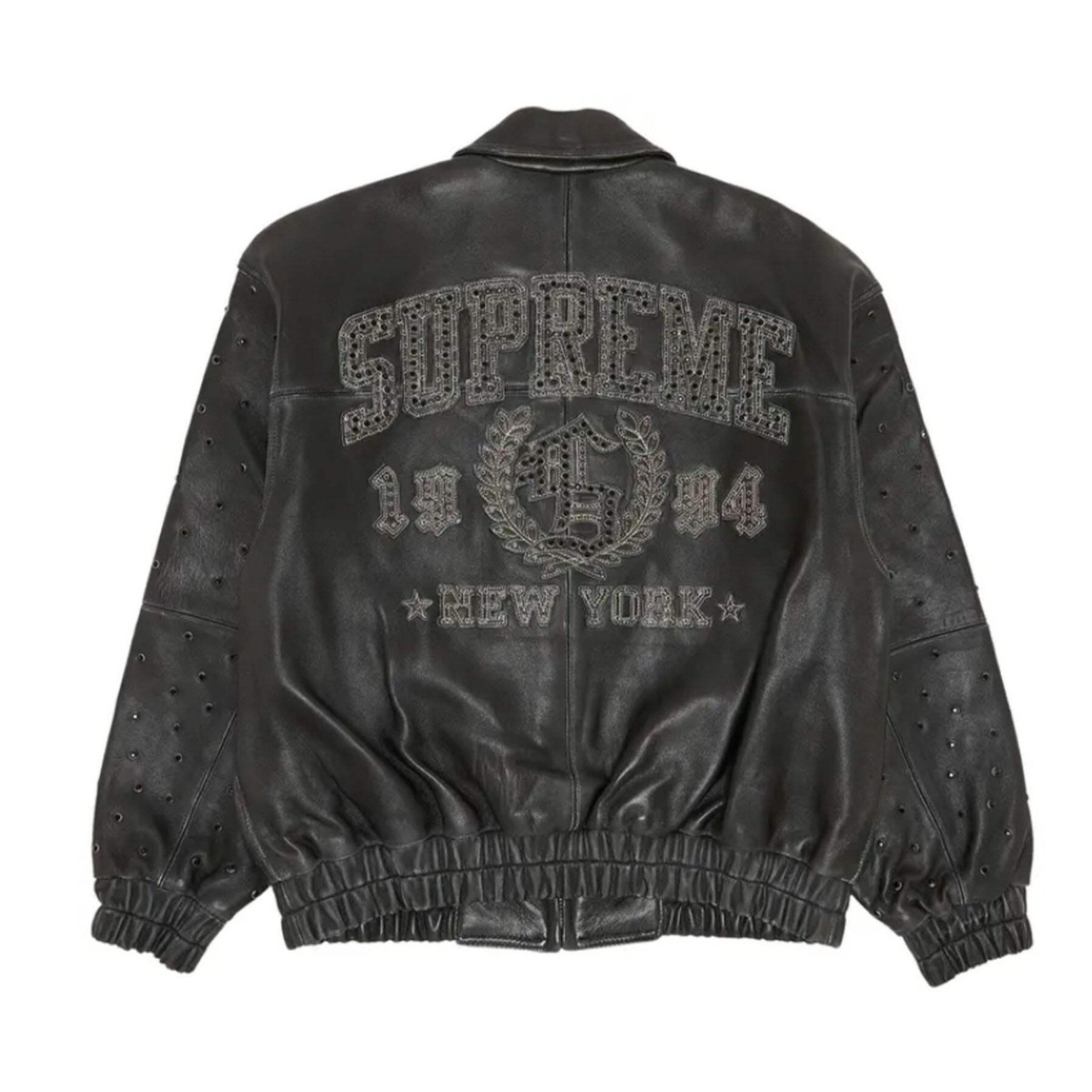 Supreme Gem Studded Leather Jacket Black | eBay