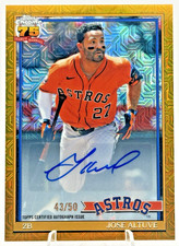 Jose Altuve 2026 Topps Series 1 Silver Pack Auto #91C-17 Gold Mojo /50