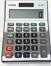 Casio MS-80B Large LCD Desktop Calculator Currency Converter Tax Solar Battery