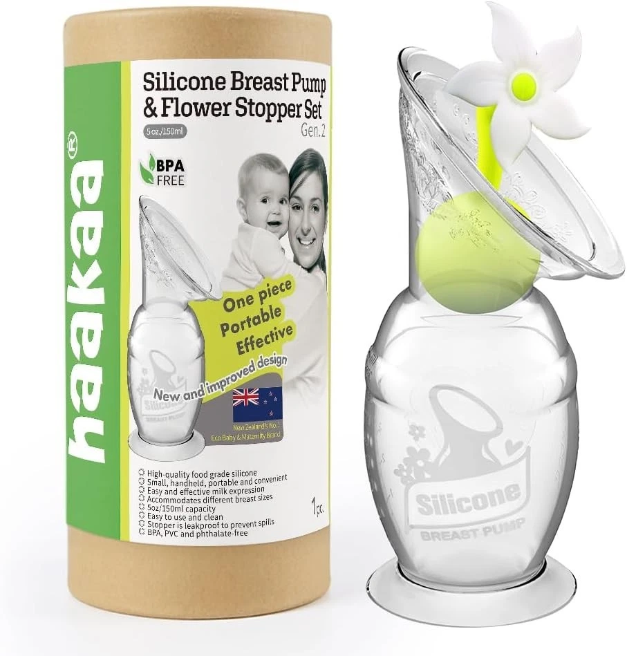 Extractor de leche manual ecológico - silicona ligera de 5 oz con base de succión Foto 3 de 4