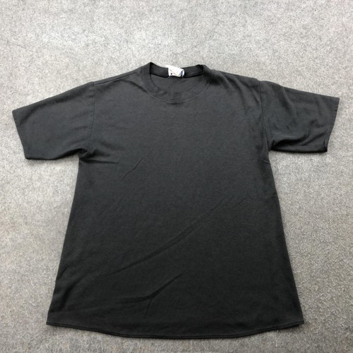 Vintage Zoomers Shirt Women Medium Black Solid Running Crewneck Short Sleeve