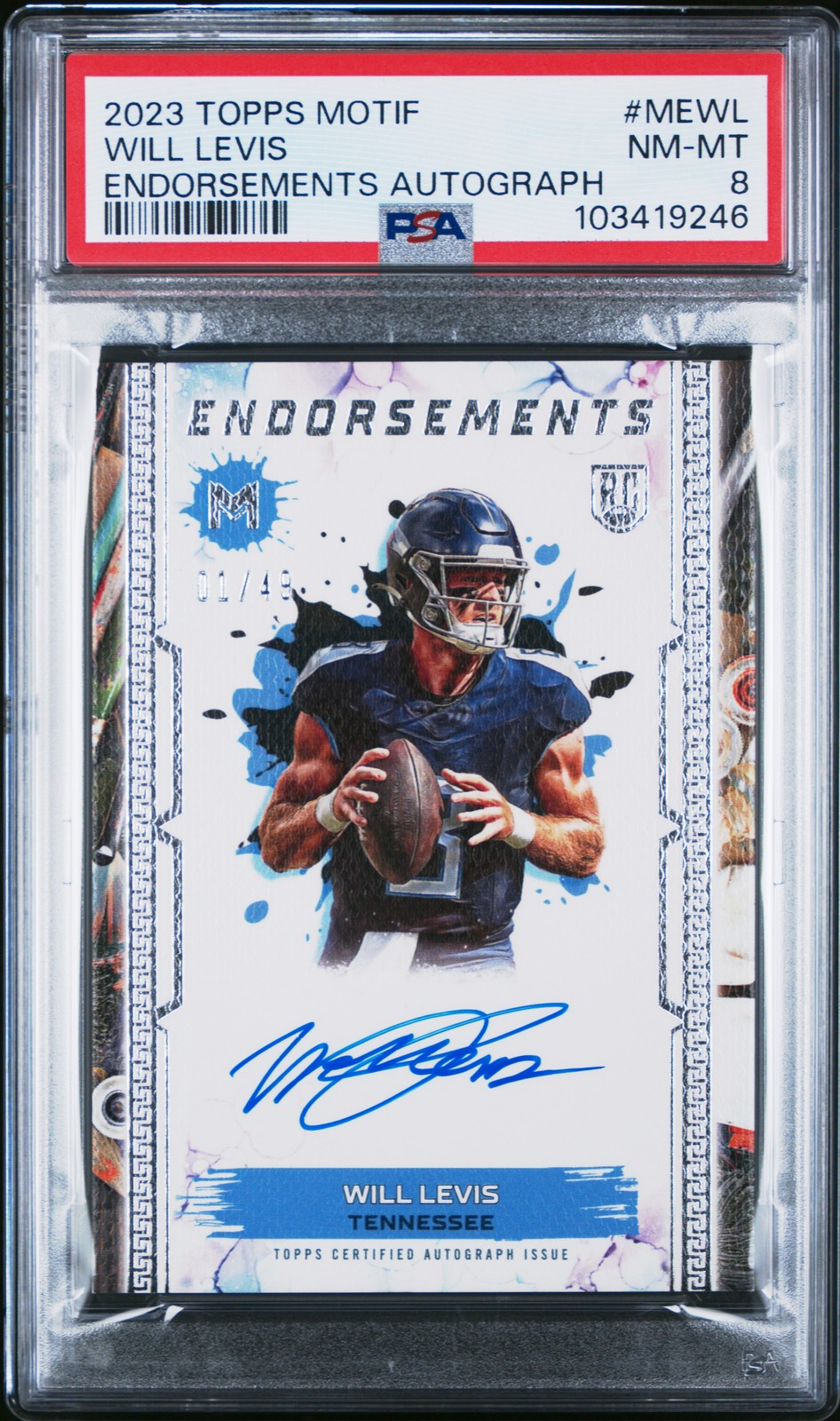 Will Levis Topps Motif Motif Endorsements Autographs #MEWL Base