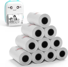 57x30mm Thermal Paper White 10 Rolls Non-Adhesive Thermal Paper Roll for Mini...