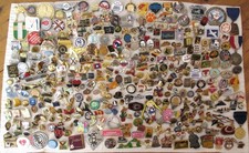 Huge Pin Lot - 400 Assorted Souvenir Collector Pins Pinbacks Junk Drawer 4.5 lbs