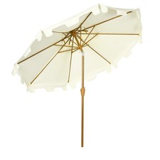 Outsunny 9ft Patio Umbrella with Tilt and Crank, Outdoor Umbrella, Cream