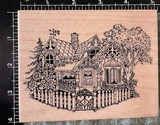 PSX Victorian Cottage K1097 wood mount rubber stamp