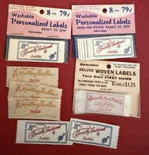 Vintage Personalized Sew in Woven Labels Spec...