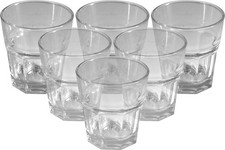 Small Glass Tumblers Octagon Base Cold Drinks Glasses 265ml 6PK