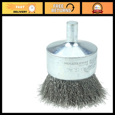 1" Crimped Wire End Brush - .006" Stainless Steel Fill, 1/4" Stem, Pack of 10