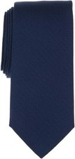 MICHAEL KORS Navy Blue Royal Solid Silk Blend Neck Tie NEW