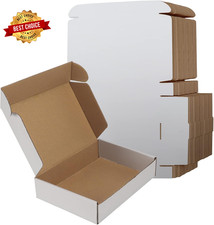 9X6X2 Shipping Boxes Set of 50, White Small Corrugated Cardboard Box, Mailer Box