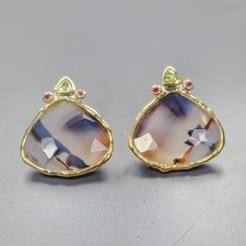 Fashion jewelry gift 22 ct Natural Agate Earrings 925 Sterling Silver /E131536