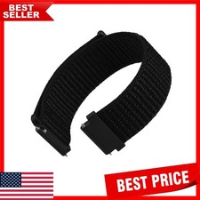 Comfortable 19mm Black Nylon Sport Loop Watch Band with Quick Release Mechanism