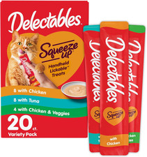 Delectables Squeeze up Variety Pack, Creamy Squeezable Puree, Lickable Wet Cat T