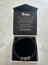 To My Son Gift for Son Bracelet Love from Mom, Dad Forever Birthday, Graduation