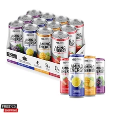 Amino Energy Sparkling Hydration Drink, Electrolytes, Caffeine, Amino Acids, ...