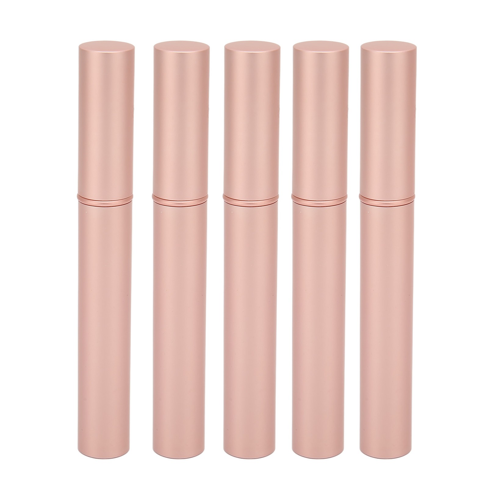 5PCS Empty Mascara Tube Rose Gold Metal Shell Soft Brush Portable Eyelash Co BLW