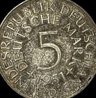 1951-D Germany Silver 5 Deutsche Mark Coin Berlin Mint 1st Year Type Lot D6-93 — photo 1