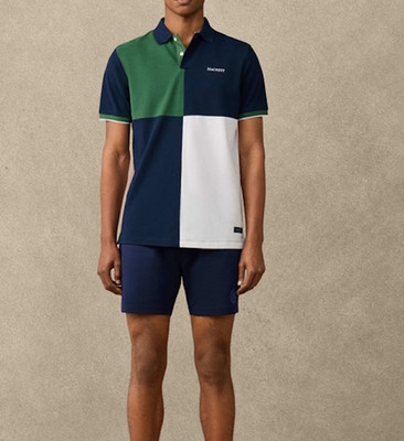 HACKETT Heritage Number Multi Panel Mens Cotton Polo Shirt Size XL