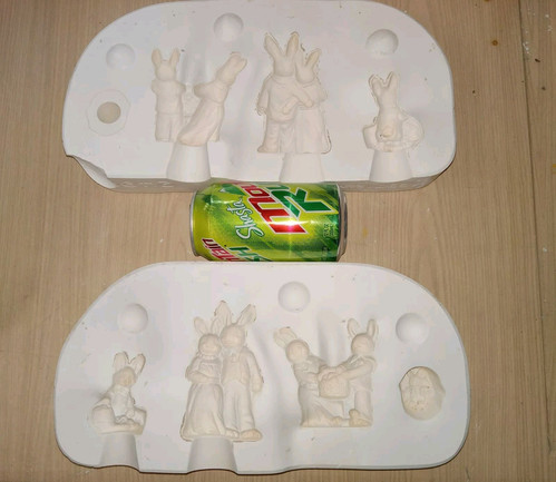 Kimple 2490 Slip Casting Ceramic Molds Rabbit Family E308