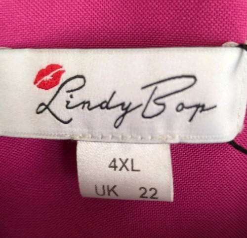 Lovely Lindy Bop Dress In Cerise Pink With Butterflies New With Tags Size 4xl - Picture 5 of 5