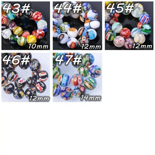 Millefiori Lampwork Glass Loose Spacer Beads Charms Findings Random Mixed Colors - Picture 11 of 73