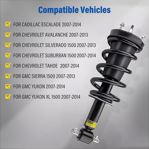 Pair Front Shock Absorber With Sensor for Cadillac Escalade EXT ESV 2007-2014 - Picture 4 of 8