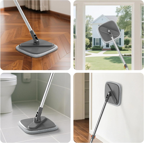 Mop and Bucket Set – Easy-to-use Spin with 4 Pads, Gray - Picture 6 of 6