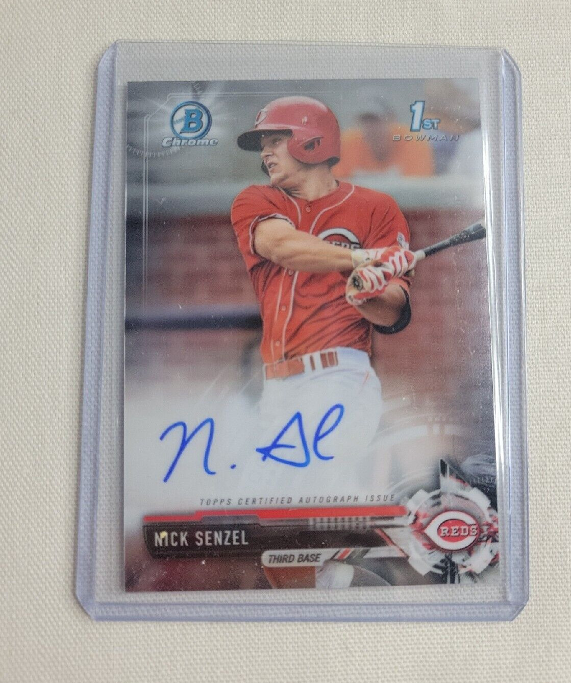 2017 Nick Senzel 1st Bowman Chrome Auto Prospect Signed Card CPA-NS