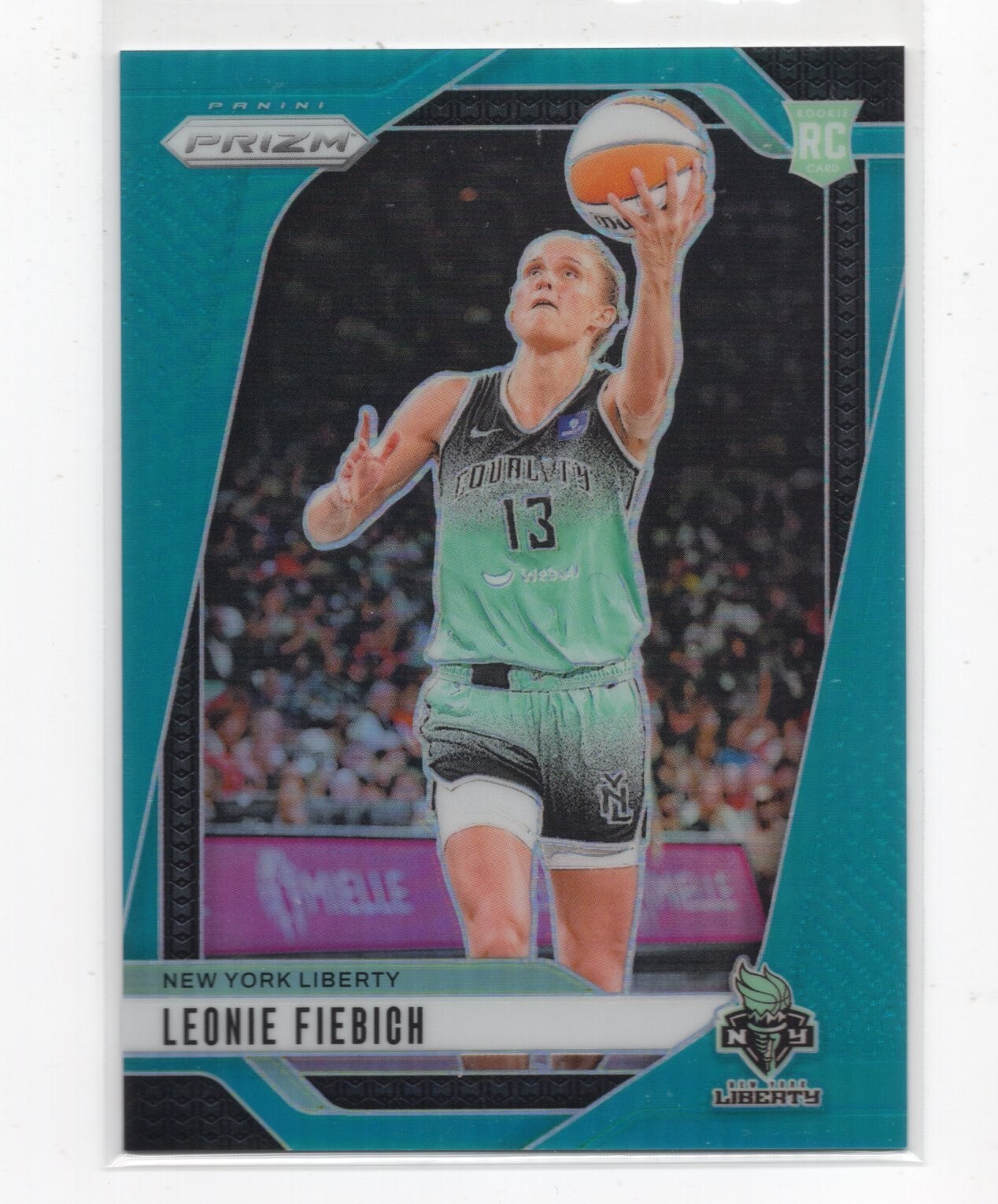 2024 Panini Prizm WNBA Leonie Fiebich RC Rookie Teal Prizm #08/49 (KD)