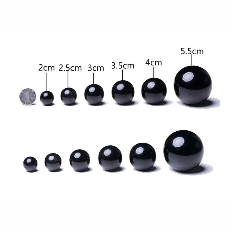 Black Round Glass Beads 1mm 1.5mm 2mm to 200mm Decorative Sphere Crystal Ball - Image 2 of 4