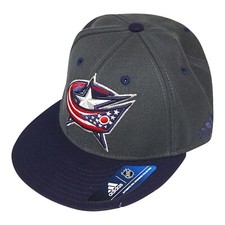 Columbus Blue Jackets NHL Men's Adidas Fitted Baseball Cap, Grey/Navy