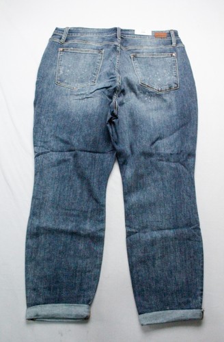 Judy Blue Women's Plus High Rise Bleach Splash Boyfriend Jeans AC2 Blue Size 20W - Picture 3 of 4