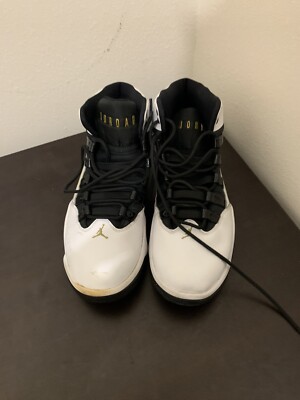Nike Air Jordan Max Aura White Black Gold AQ9084-107 Basketball Shoe Mens Sz 9.5