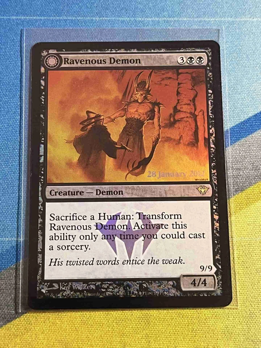Magic the Gathering MTG Dark Ascension Prerelease Promo RAVENOUS DEMON Foil  | eBay
