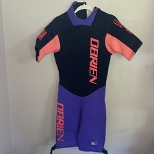 O Brien Vintage Pink lava wetsuit size medium Black And Purple 2mm Gauge