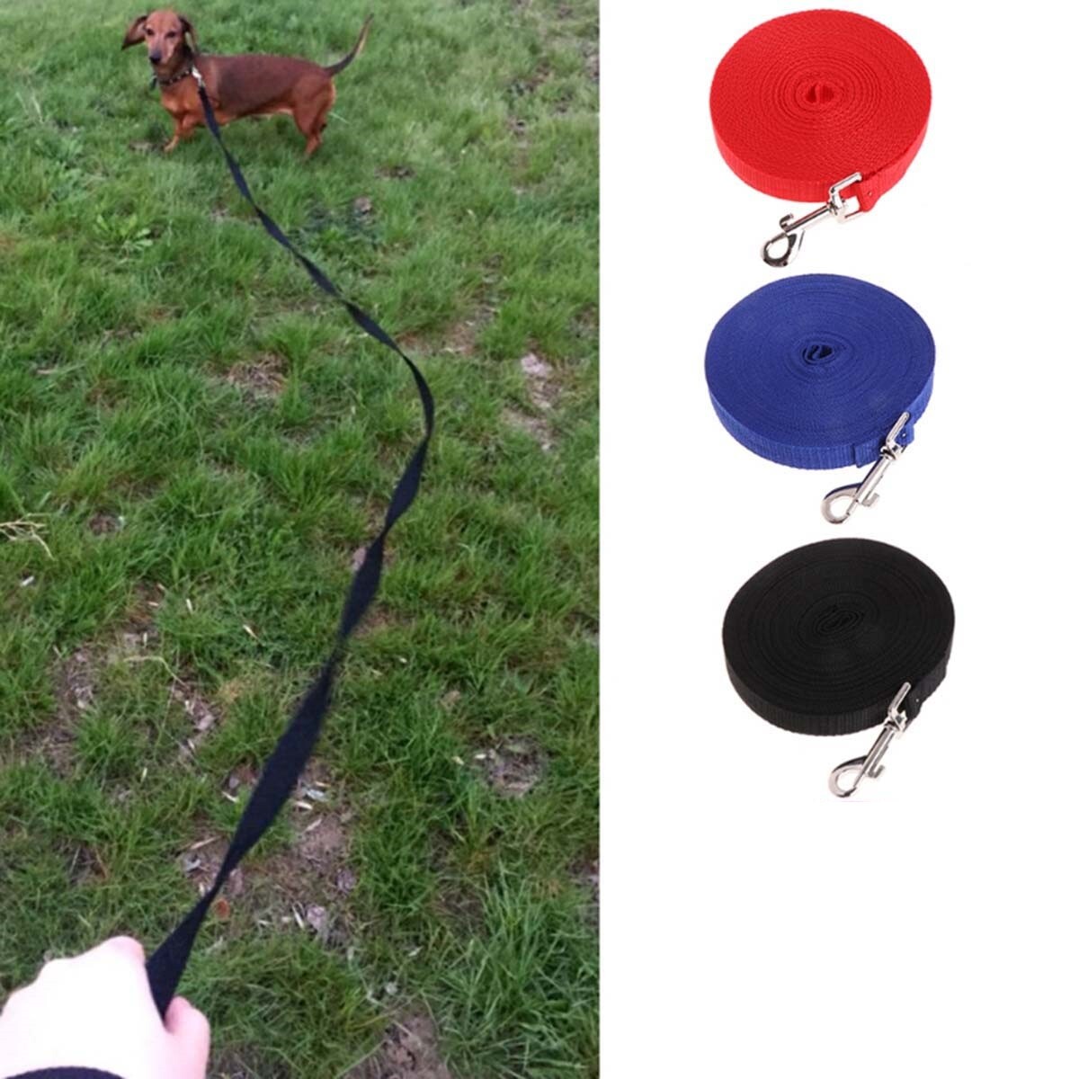 5M Collars Long Dog Pet Training Obedience Nylon Rope Recall Lead Leash eBay