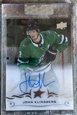 2019-20 UD CLEAR CUT JOHN KLINGBERG 18/19 BASE ROOKIE AUTO STARS👍
