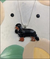 Spaniel Enamel Charm Necklace - NEW - FREE SHIPPING