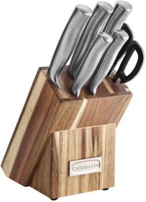 Cuisinart C77SS-7P 7-Piece Knife Set with Acacia Block -Stainless Steel