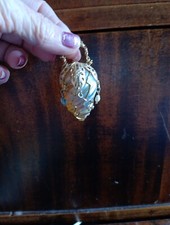 Vintage Sea Shell Iridescent Handblown Glass Pendant