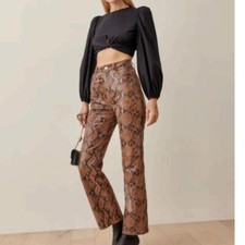 Veda x Reformation Leather Snakeskin Pants Sz 0 NWOT