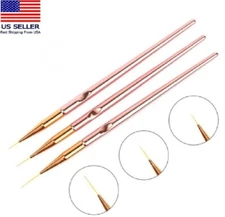 3  Nail Art Liner Brush Set –Precision Gel Polish Painting, Fine Nail Design Pen