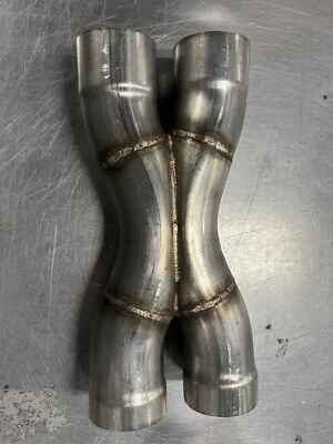 USA Tig Welded X Pipe 3" Dual Inlet/Outlet  Exhaust X Pipe 304 Stainless Steel - Bild 1 von 4