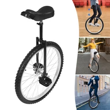 24 In Unicycle Adjustable Height Ride Bike Unisex Adult Steel Frame Bicycle