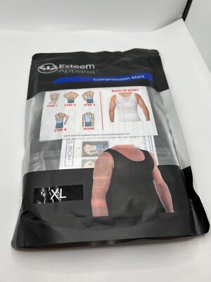 Esteem Apparel Original Men's Chest Compression Shirt Black Size XL